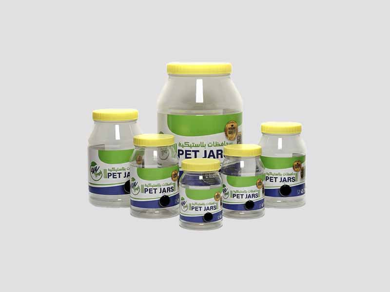 Wefresh PET jars in multiple sizes (500ml, 750ml, 1000ml, 2000ml, 5000ml) for wholesale packaging in UAE.